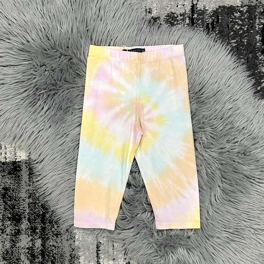 Miki Miette Basics Girls Tie Dye Pastel High Waisted Biker Shorts Size 6Y